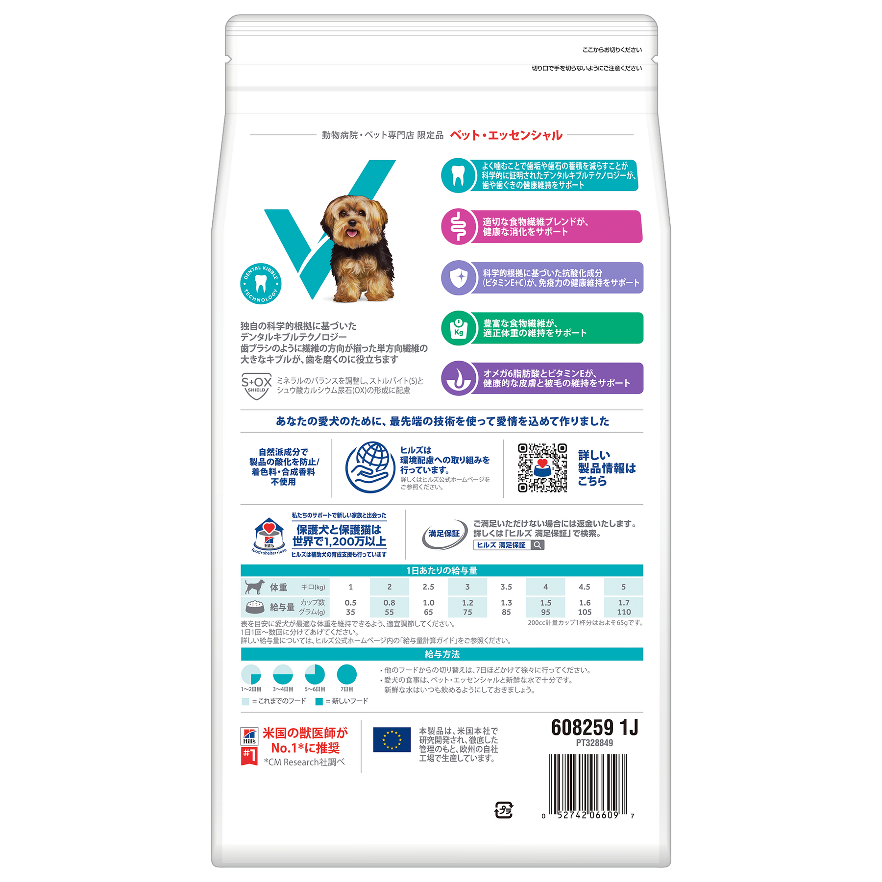 マルチケア＋デンタル（避妊・去勢後にも） 小型犬用 小粒 チキン 総合栄養食 （ヒルズ サイエンス・ダイエット ベット・エッセンシャル ）