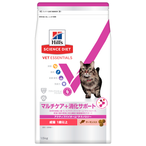 マルチケア＋消化サポート 猫用 成猫 1歳以上 サーモン入り 総合栄養食 （ヒルズ サイエンス・ダイエット ベット・エッセンシャル ）